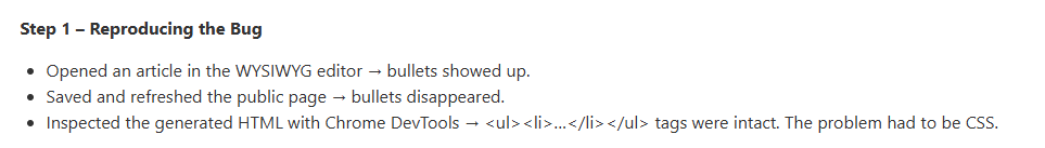 bullet points shows